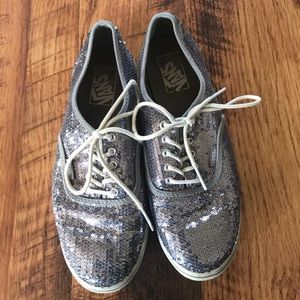 Silver sequin VANS